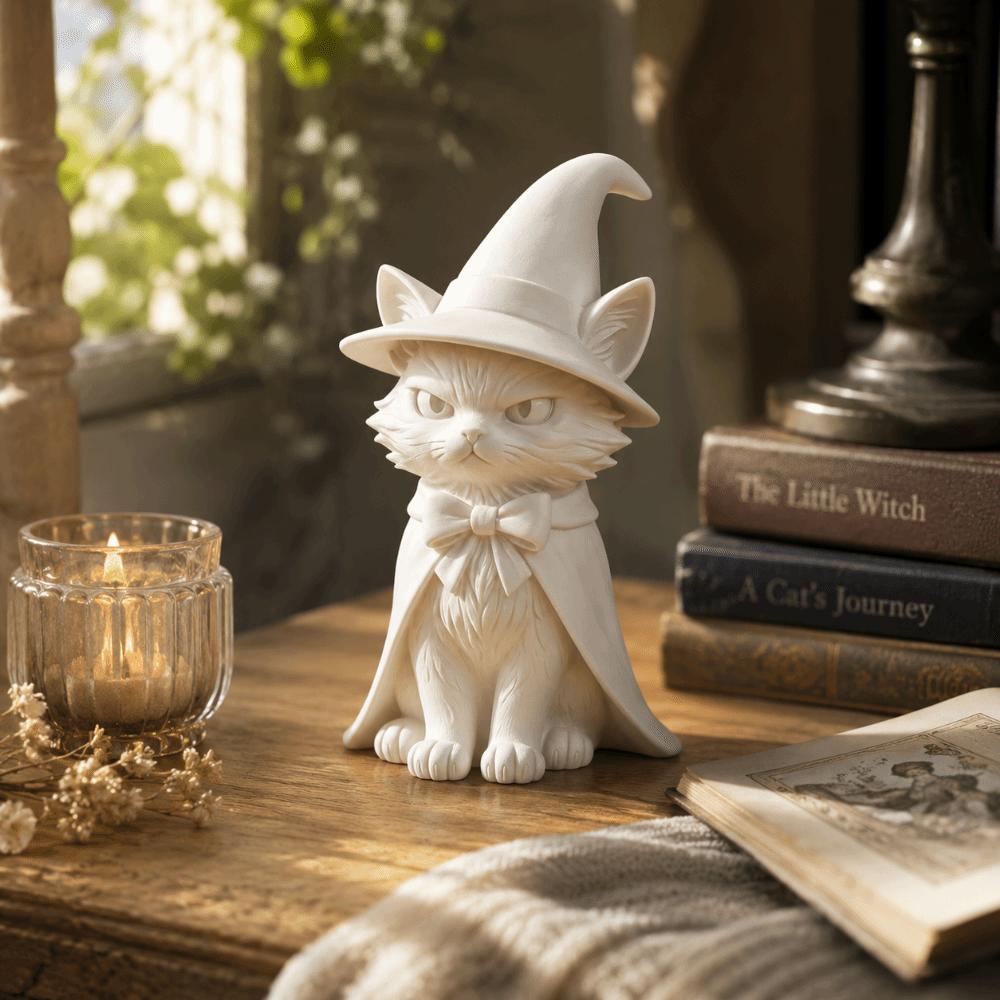 3D Printed Desktop Ornaments Dark Style Halloween Decorations Home Decor Cat Witch Figurine Party