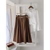 Shop   Women 100  Cotton Long Skirt With Back Elastic And Front Pleats Dgb Wsk  