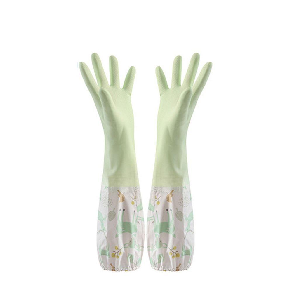 Durable Household Cleaning Plush Elastic Band Kitchen Accessories Dishwashing Tools Sleeve Gloves AVE