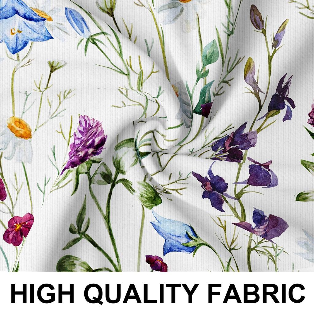 2 Pack White Watercolor Wildflower Pillow Covers Double Sided Print Floral Botanical Cushion Cases Home Decor