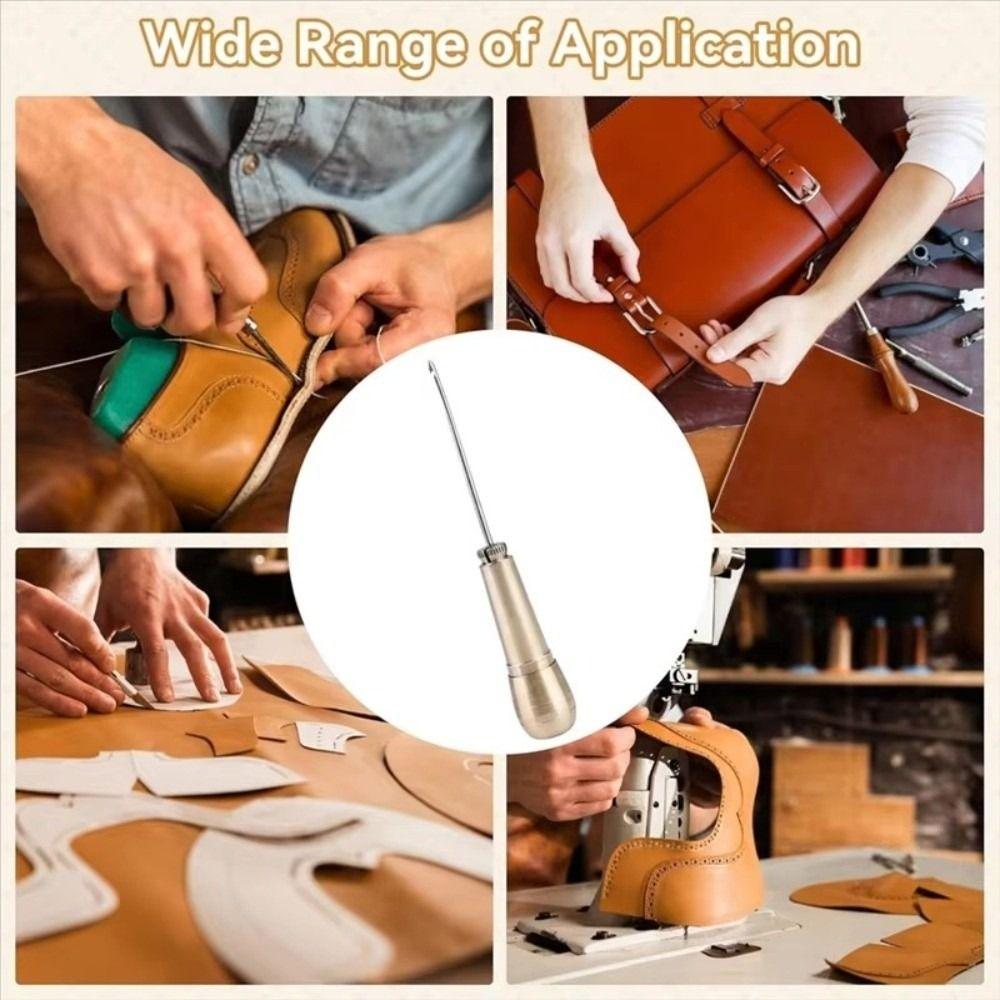 9 pcs/set Nylon Thread Leather Sewing Kit Straight Hook Hand Quilting Needles Stitching Projects