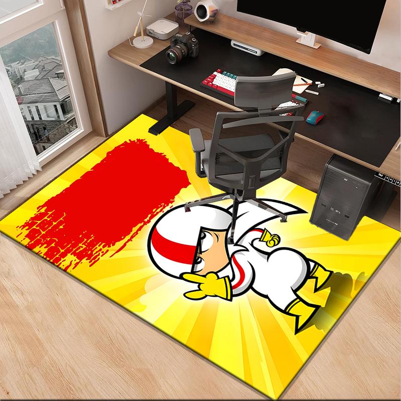 hero With Sword Kick Office Rug Chair Mat, Game Carpet, Suitable for Front Door, Bedroom, Living Room, Desk, Holiday Gift