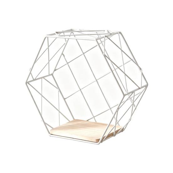 Wall Shelf Large-Capacity Storage Rack with Hexagonal Shape Art Display Stand Wall Mounted Shelf for Living