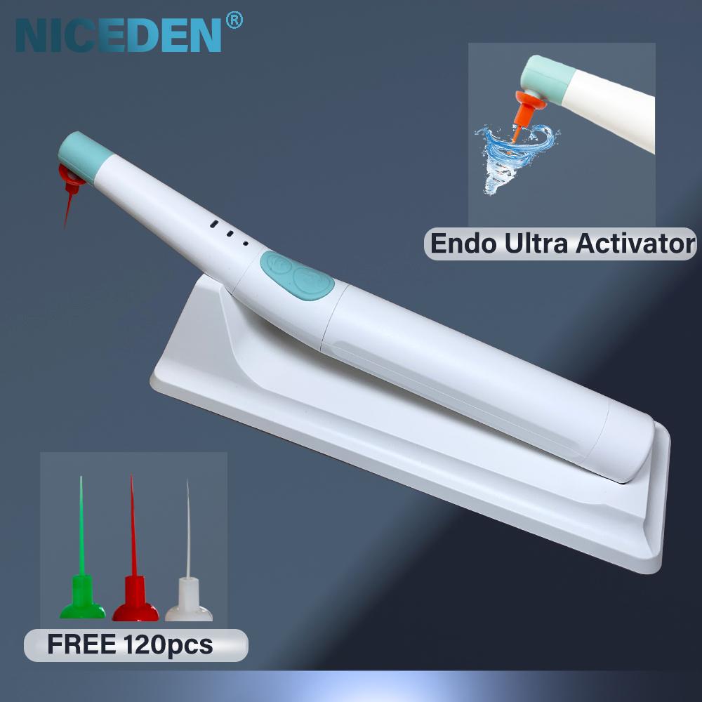 NICEDEN Wireless Endo Activator Root Canal Irrigation Device with 120 Replaceable Tips for Endodontic Cleaning and Activation