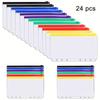 24pcs Binder Pockets 6-Hole Budget Cash Envelopes for Budgeting Clear Zipper Folders Planner Inserts Waterproof PVC Document Pouch Filing Bags