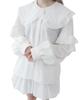 WEGO Whinny Puapua Cotton Cloud Monching Long Size F Blouse, Cute, Sleeve, Women's, White,