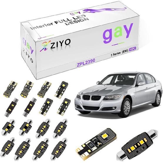 ZIYO LED Interior Light Kit Replacement for BMW E90 E91 E92 E93 3 Series 2005-2013, 6000K Xenon White LED Dome Light Bulbs Upgrade Error Free (BMW