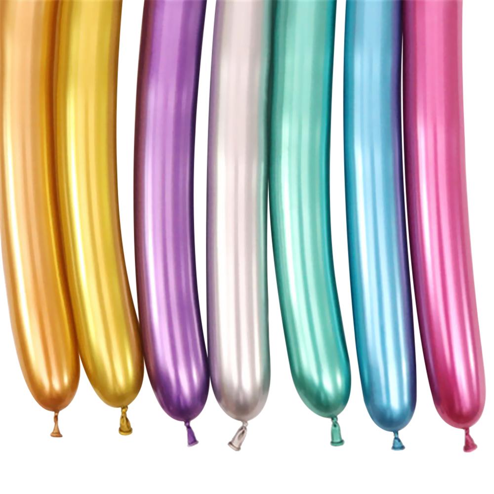 10 шт. цветные латексные шарики для моделирования свадьбы, дня рождения, вечеринки, волшебные длинные шары, полоски для самостоятельного изготовления, металлизированные