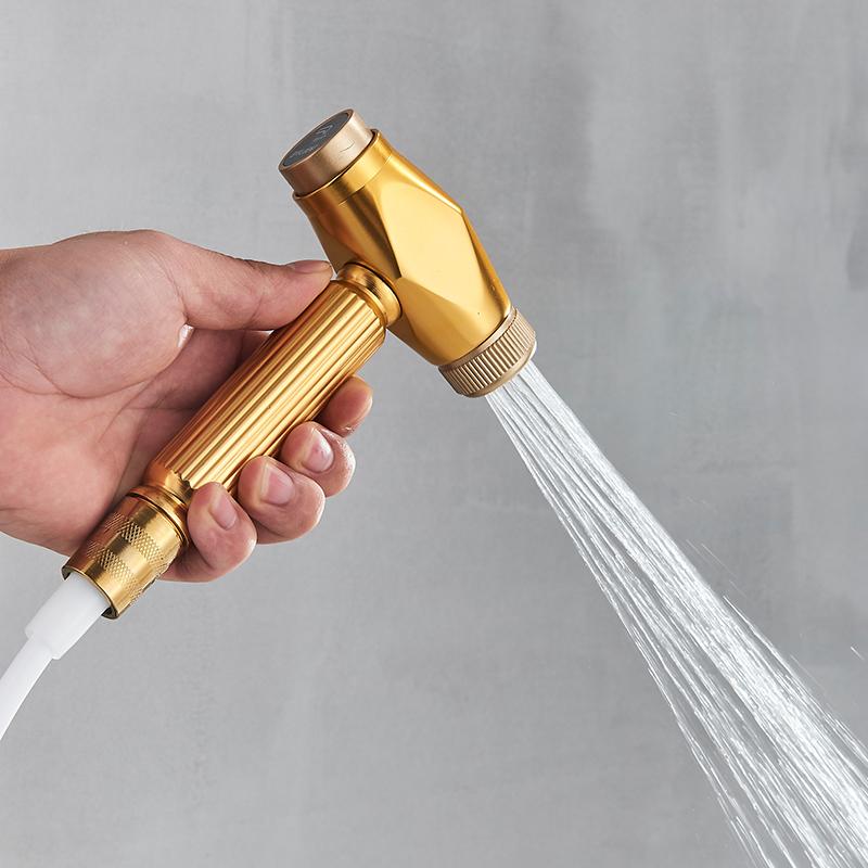 Набор смесителей для душа черного золота, космический алюминиевый смеситель для душа с дождевой водой, смеситель для душа с биде, смеситель для горячей и холодной воды