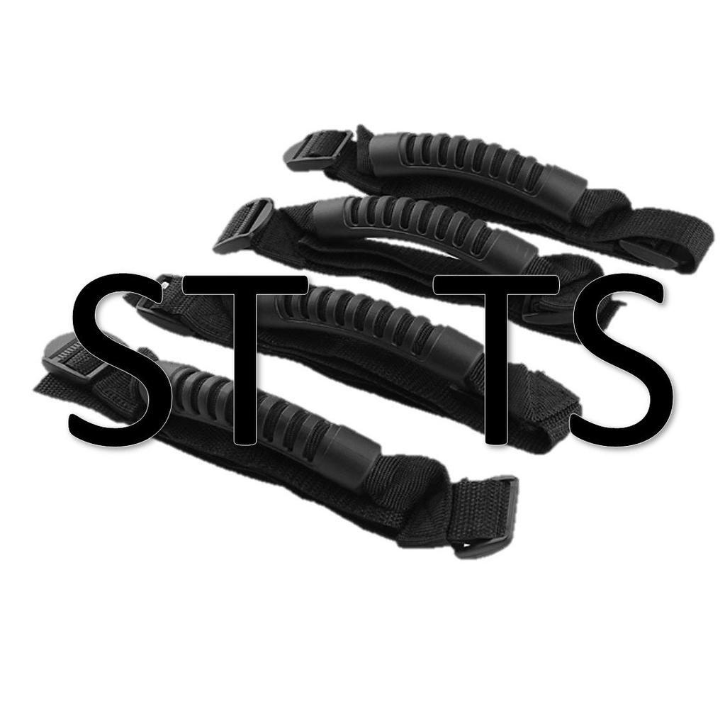 (ST TS) JEEP Grab Handles, Black, Set of 4, for Wrangler Unlimited, Sahara, and Rubicon
