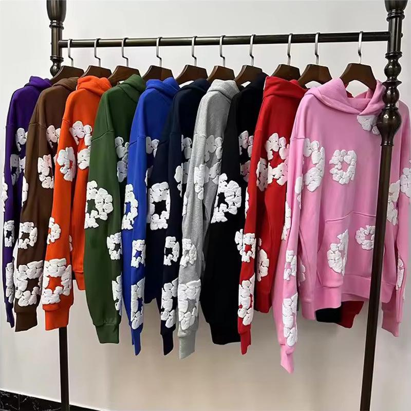 Худи из плотного хлопкового футера 450 г с цветочным принтом - DENIM TEARS.