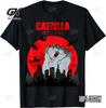 Забавный Милый Арт Японский Кот Графика для Любителя Кошек Catzilla Футболка Графика Повседневная Унисекс Футболки Женская Одежда Мода