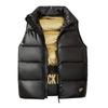 Черно-золотой жилет для мужчин и женщин Последний корейский стиль Свободный крой Блестящий чисто черный жилет-жилет Не требует стирки Популярная куртка