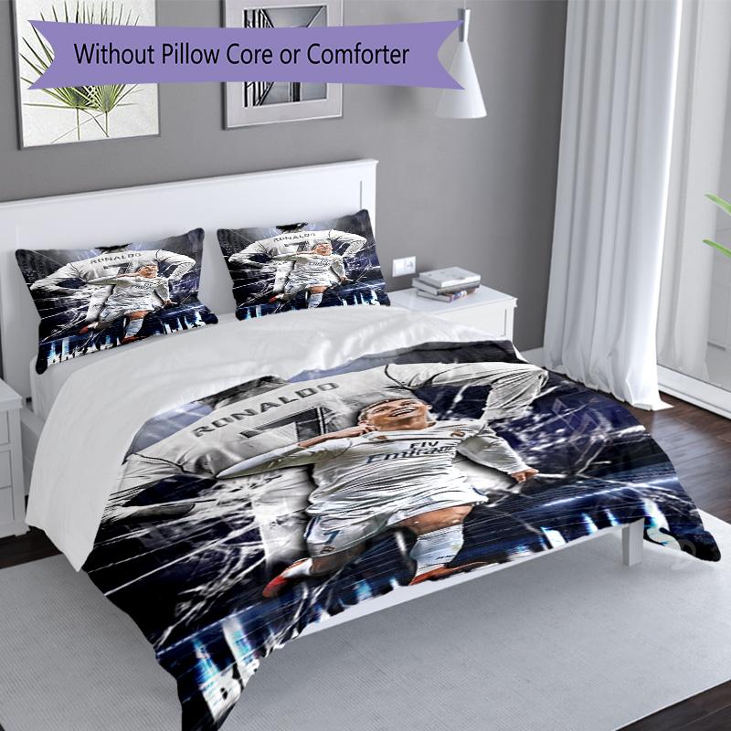 Ronaldo's Football Celebration Moment Bedding Set, Breathable Duvet Cover with Pillowcases, Soft Bed Linen for Bedroom Home Decoration, Perfect Festiv