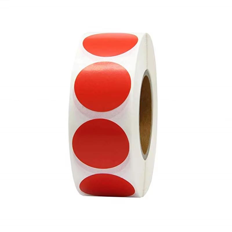 Hot Sale Custom Logo Holographic Adhesive Sticker Red Heat Transfer Label Roll Waterproof Coated Paper Promotion Small Grocery