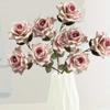 6 шт. 67 см шелковая роза искусственный цветок мокко роза реалистичный стебель искусственный букет для самостоятельного свадебного домашнего декора центральный элемент отеля день святого валентина день матери