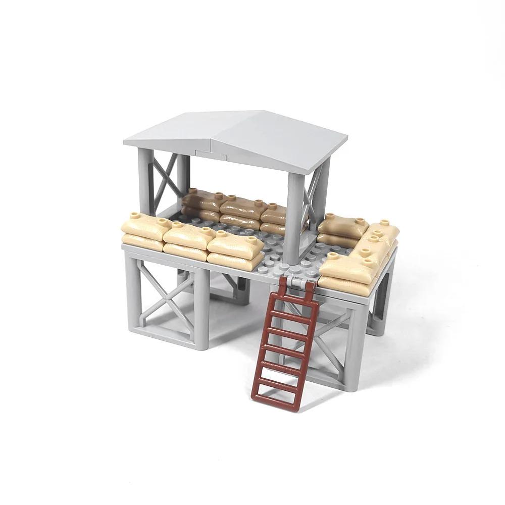 Конструктор Второй мировой войны Военное оружие Полицейский Солдат Фигурка Аксессуары Модель Кирпич Пистолет Пушка Пусковая установка Бункер Аванпост Игрушка X017