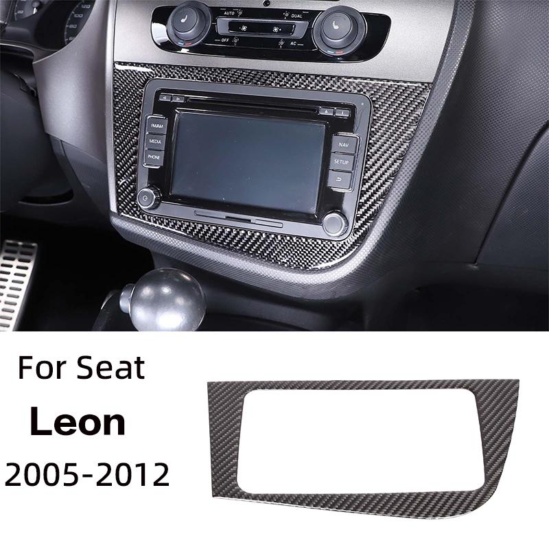 Для Seat leon 2005-2012 наклейка из настоящего углеродного волокна LHD RHD накладка на CD-панель автомобиля аксессуары для модификации интерьера автомобиля