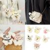 Fashionable Rabbit Keychain Soft Plush Squeaky Animal Keyring Stylish Backpack Pendant Ornament for Fashion Lovers