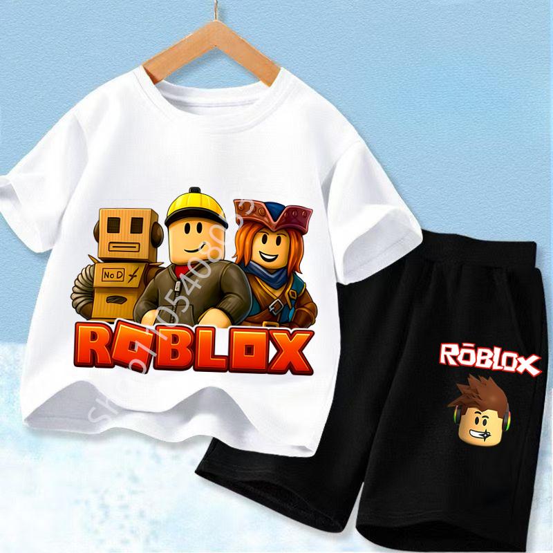 Patterned kids' T-shirt set, stylish green matching for both boys and girls
