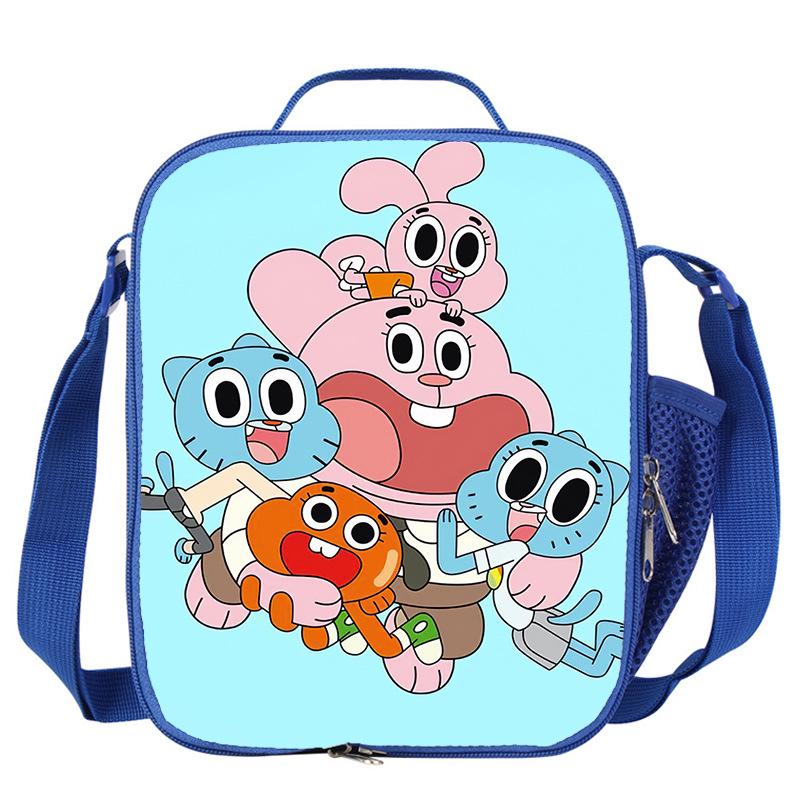 Gumball Blue Print Lunch Bag - Stylish, Insulated Summer Design for Students