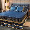 1 шт. Роскошный европейский стеганый комплект юбки для кровати из кристального бархата с кружевной отделкой - Теплый, толстый, 1 юбка для кровати