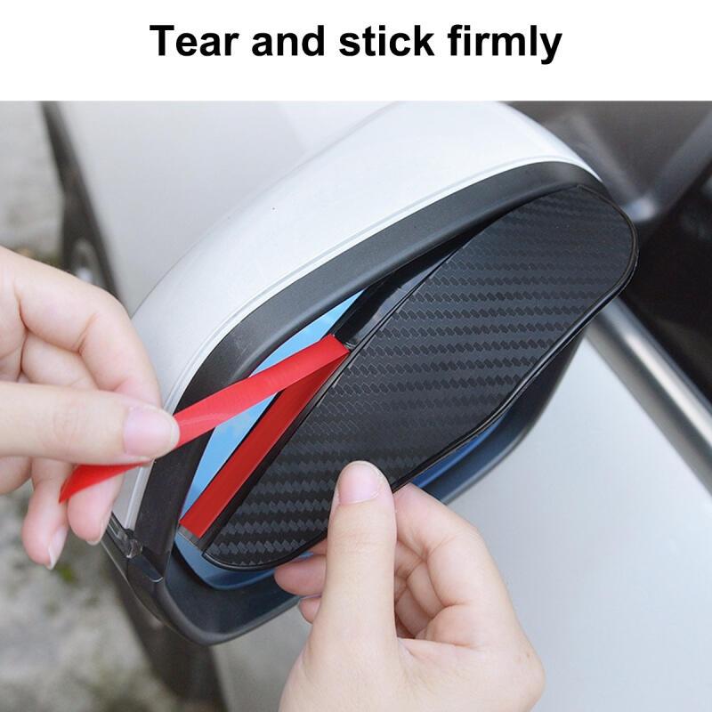 FONKEN 2 шт. универсальное автомобильное зеркало заднего вида, дождевик для бровей, козырек от дождя, козырек из углеродного волокна, защита от снега, солнцезащитный козырек, дождевик, аксессуары для автомобильных зеркал