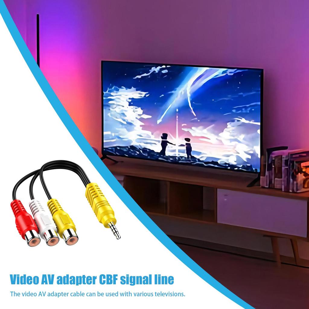 AV Adapter Cables 3.5mm Jack Plug RCA Cable 3.5 Aux Male To 3 RCA Female Adapter Connector Replacement Adapter for Audio Video