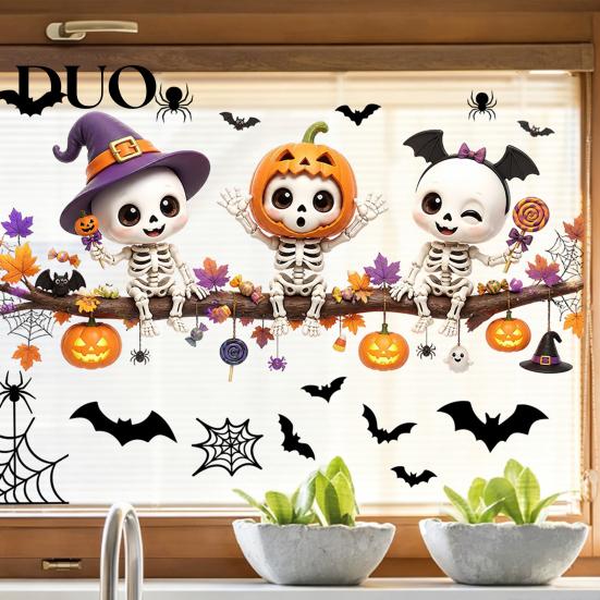 Seasonal Party Supplies Halloween Ghost Glass Sticker, Cartoon Static Window Cling for Accessories Parties, Waterproof Decoration Decal