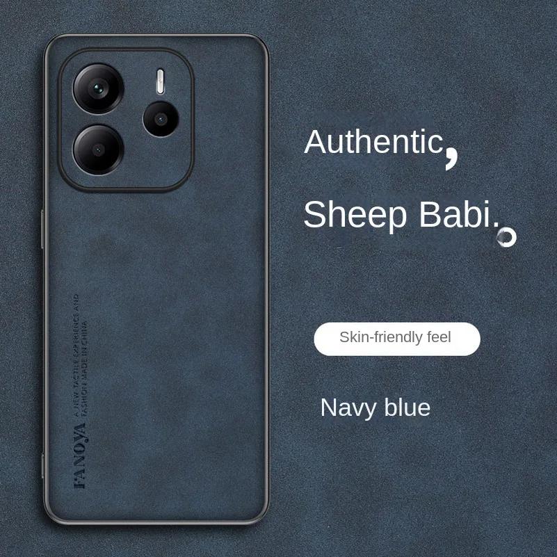 Кожаный противоударный чехол для телефона Skinsheep для Xiaomi Redmi Note 14 4G Note14 Pro + матовый силиконовый защитный чехол для камеры Redmi Note 13 12 14pro