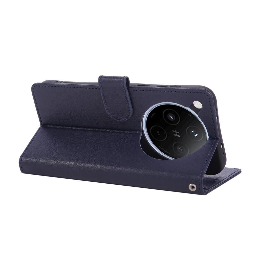 For Oppo Find X8 5G Case Wallet Stand View PU Leather Phone Cover with Wrist Strap