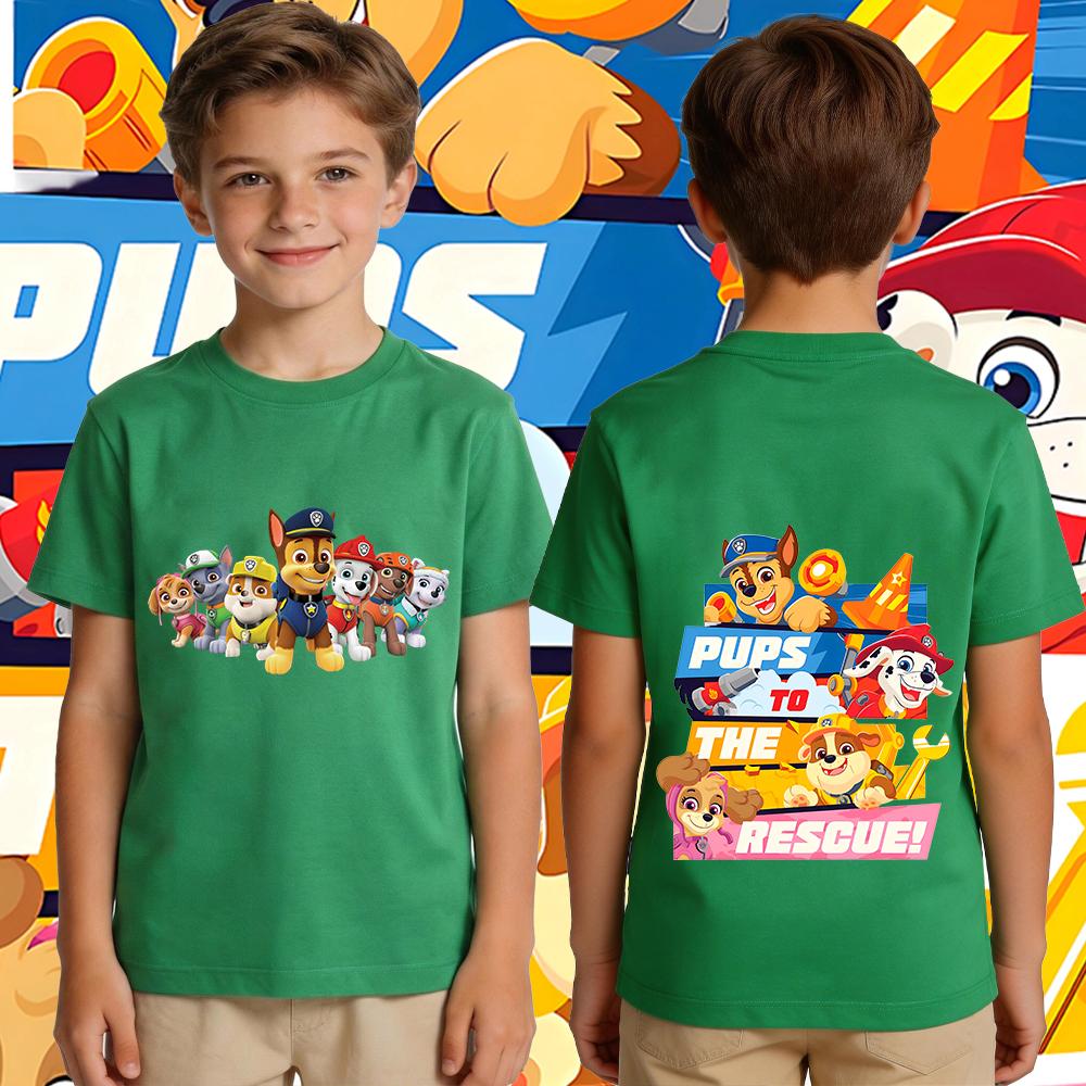 Boys PAW Patrol T Shirt Cotton Casual Short Sleeve Kids Graphic Tee Summer Fashion Top