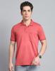 Mens Solid Rust Collar Neck Half Sleeve T-Shirt