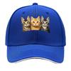 Fun ThreeCat Print Baseball Cap Outdoor Unisexs Casual Sports Bucket Hat Adjustable Vintage Baseball  Sandwich Baseball Cap