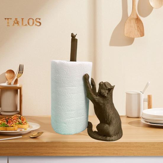 Отдельно стоящий держатель для бумажных полотенец в виде кота, прочная конструкция, держатель для бумажных полотенец на кухонной столешнице, забавный органайзер для бумаги в виде кота