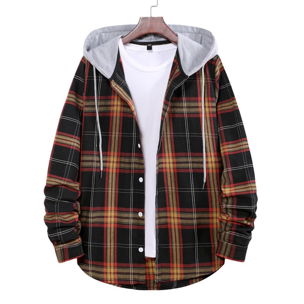 Autumn Style Son Hooded Shirt Men's Style Loose Long Sleeve Top