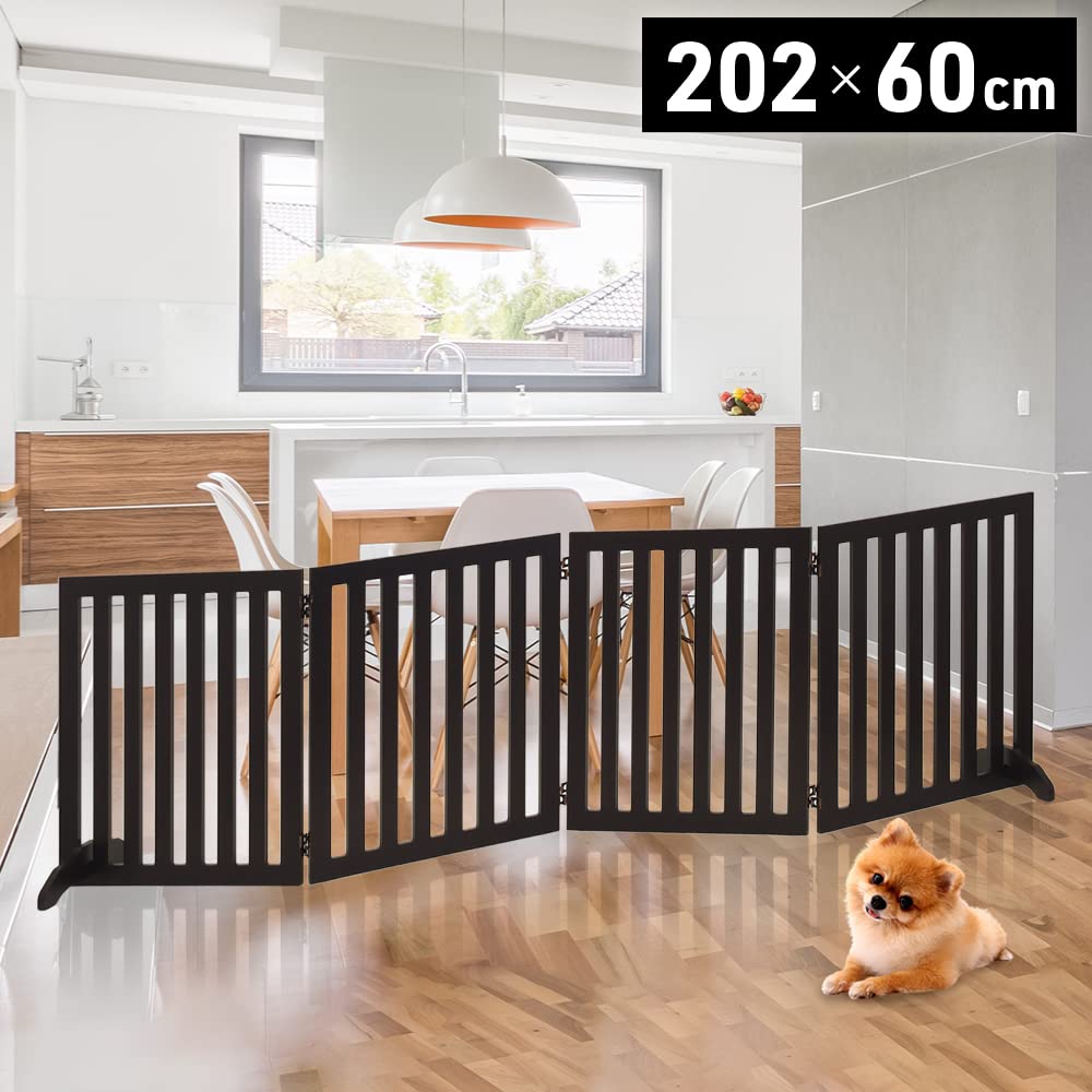 Iimono117 Деревянные ворота для домашних животных, просто поместите ограждение для домашних животных, складной барьер для собак и кошек, ворота для домашних животных, детские ворота, свободно стоящие легкие ворота, ограждение для домашних животных