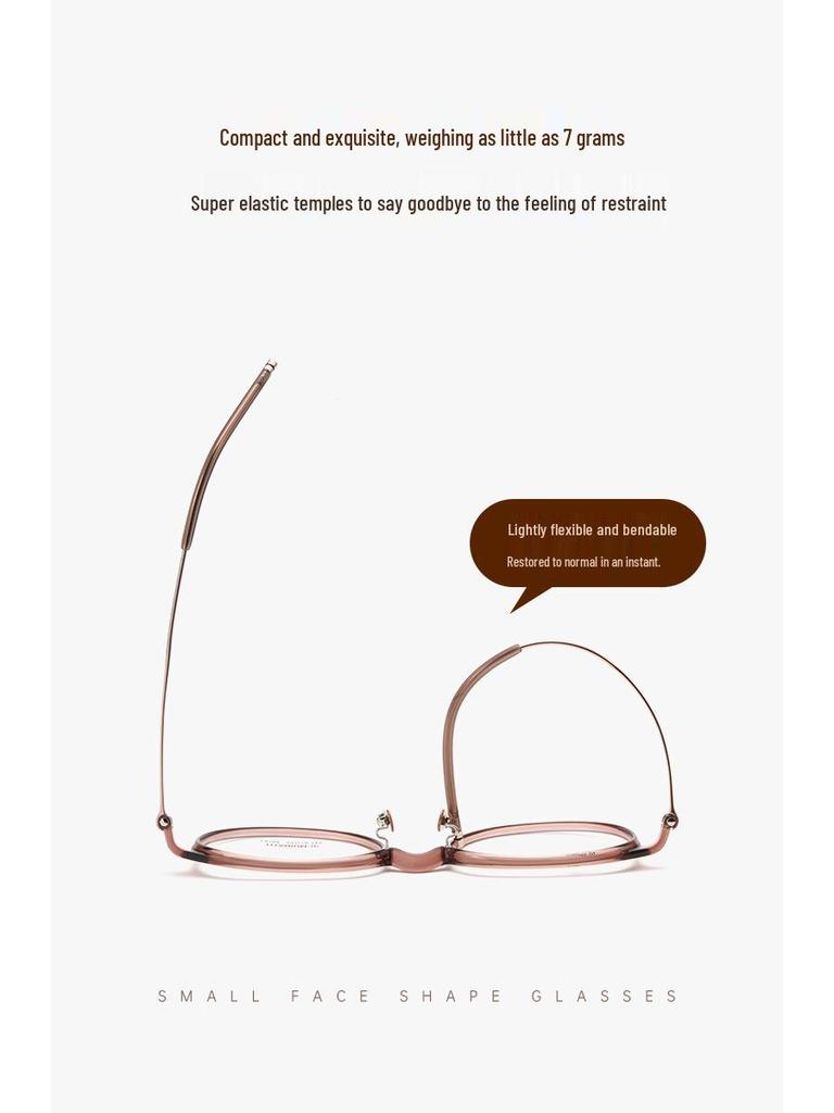 Женские сверхлегкие оправы для очков из чистого титана в корейском стиле для маленького лица, модель 9104 - очень широкие очки для миопии