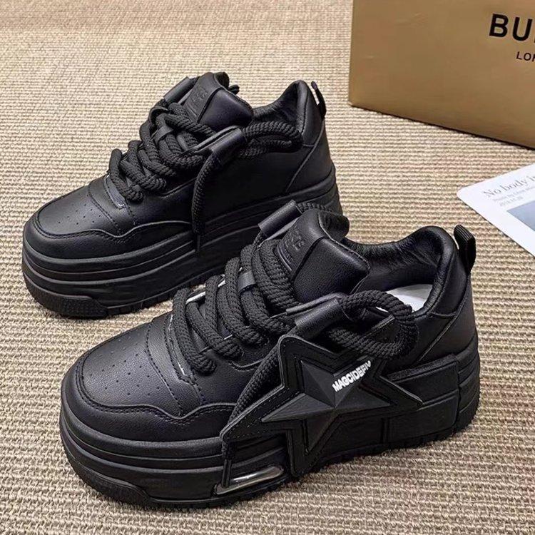 Women's Shoes High-top 2025 New Autumn And Winter Increased Thick-soled Explosive Casual All-match Sports Rose Red Sneakers Women