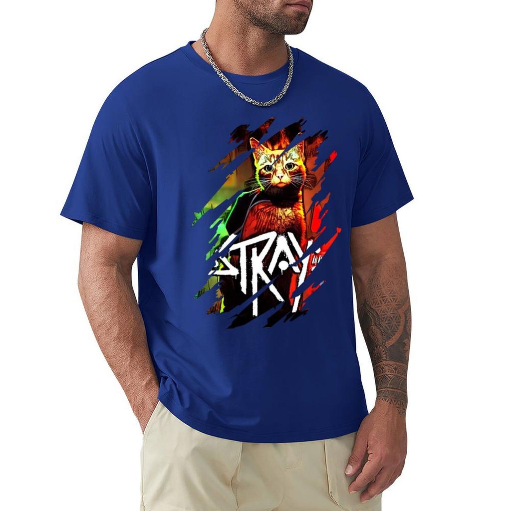 Футболка Stray Game, Cool Design, футболки Heavyweights, футболки с графическим принтом для мальчиков, простые белые футболки с принтом животных для мужчин