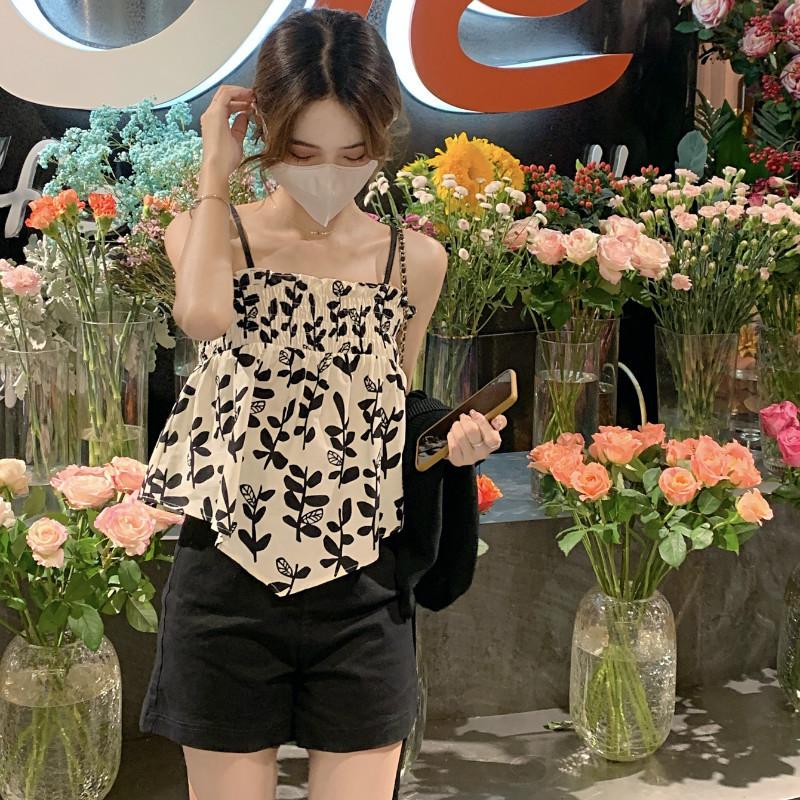 Internet Celebrities' New Summer Camisole Tops for Women Wear Small Fresh Floral Sweet and Spicy Niche Sweet and Cool Vests