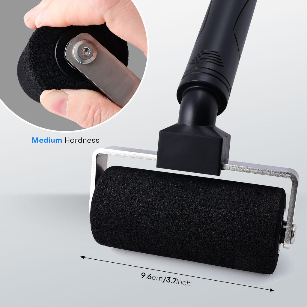 FOSHIO 1/2pcs 4-Inch Wallpaper Roller Foam Sponge Rolling Wheel Air Removal Squeegee Car Covering Vinyl Film Wraps Pressing Tool