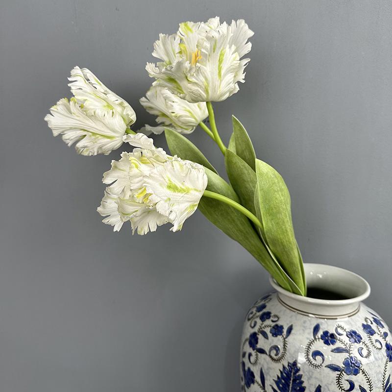 1 шт. Износостойкий 68 см Изысканное исполнение Длинный стебель 3D Тюльпан-попугай Искусственный цветок для дома