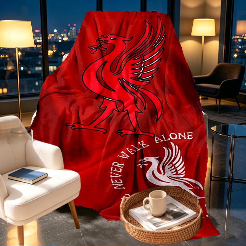 Плед Liverpool F.C. - Мягкий и Удобный, для Спальни, Путешествий, Дивана, Домашнего Декора - Подарок на День Рождения, Рождество для Друга