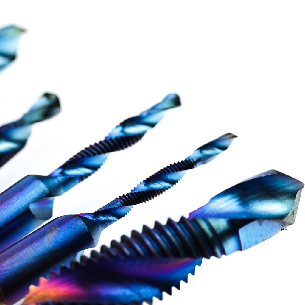 Set of 6 tapping drills M3-M8 in a blue case