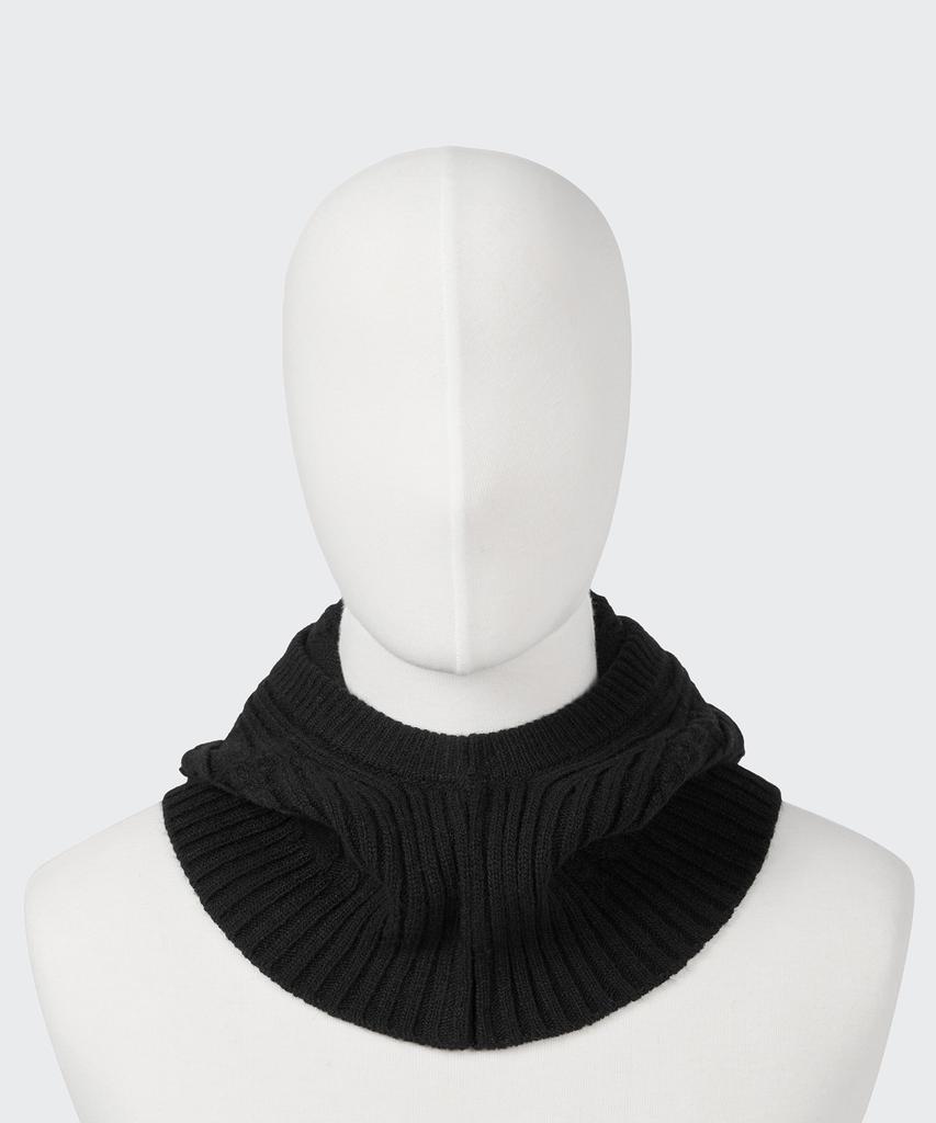 MUSINSA STANDARD Lambswool Cable Knit Balaclava [Black]