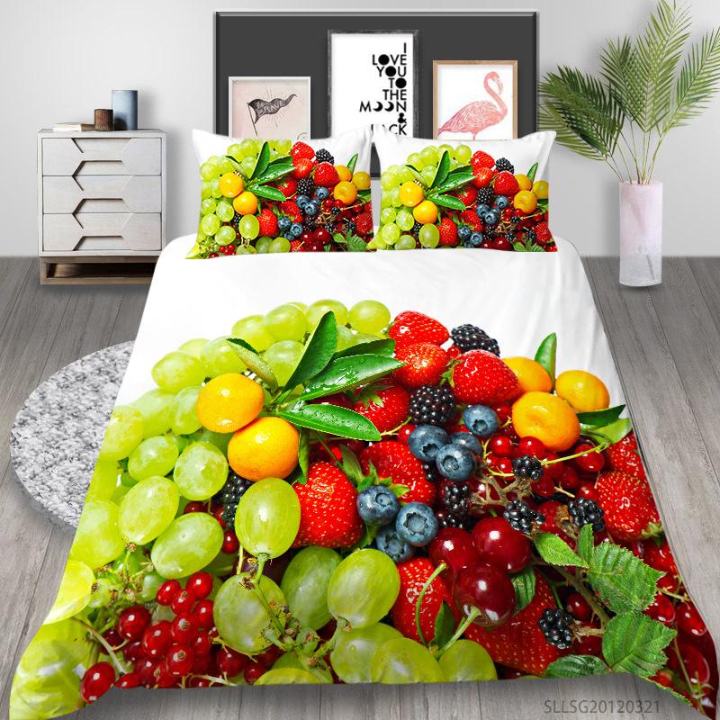 Quilt Cover Pillowcase Two Or Three Piece Fruit Digital Printing Polyester