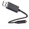 Ulyris USB-кабель для преобразования аудиосигнала USB внешняя звуковая карта USB порт полюс USB-кабель для преобразования USB в мини-джек 20 см черный 3,5 мм наушники/микрофон 3/4 (TRRS)