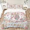 Fantasy Unicorn Garden Print 3Pcs Bedding Setduvet Cover With 2 Bedropillowcase Home Birthday Gift
