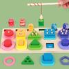 Montessori Wooden Sorting Stacking Toys Shape Color Sort Block Puzzles Toddler Geometric Stacking Toys for Baby Early Education